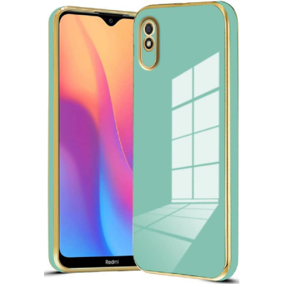 Bodycell Gold Plated - Θήκη Σιλικόνης Xiaomi Redmi 9A / 9AT / 9i - Mint Green (5206015070280)