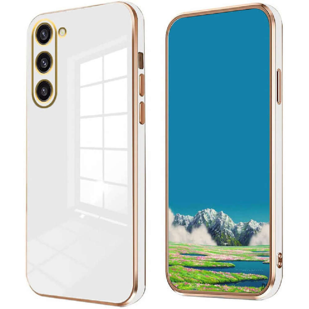 Bodycell Gold Plated - Θήκη Σιλικόνης Samsung Galaxy S23 Plus - White (5206015069789)