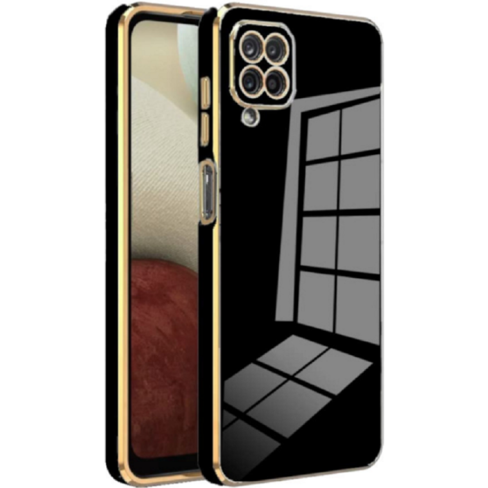 Bodycell Gold Plated - Θήκη Σιλικόνης Samsung Galaxy A22 4G - Black (5206015069468)