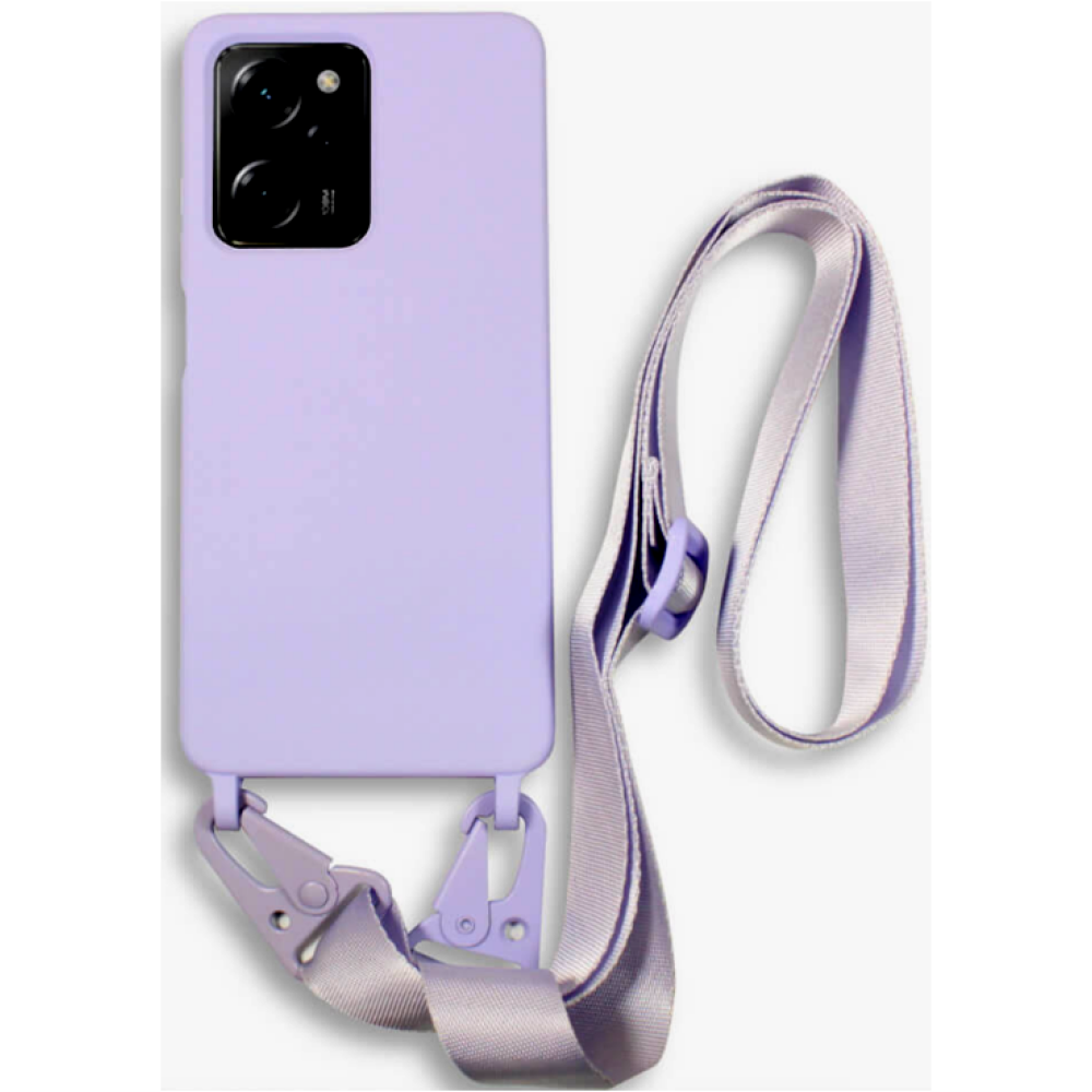 Bodycell Θήκη Σιλικόνης με Λουράκι Λαιμού - Xiaomi Redmi Note 12 Pro 5G / Poco X5 Pro - Violet (5206015024061)
