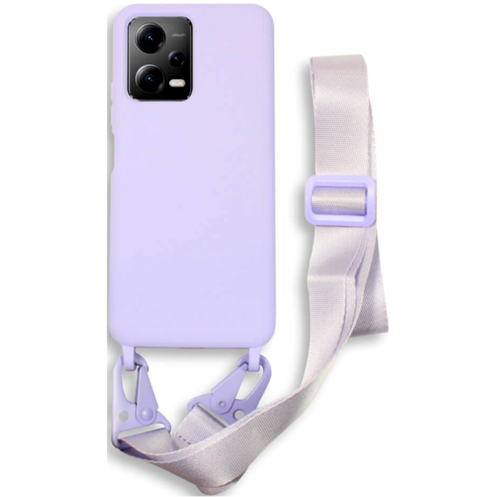Bodycell Θήκη Σιλικόνης με Λουράκι Λαιμού - Xiaomi Redmi Note 12 5G / Poco X5 - Violet (5206015023903)