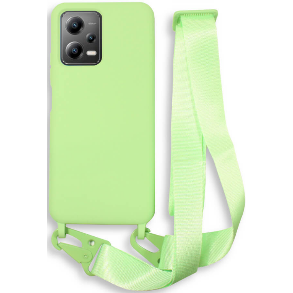 Bodycell Θήκη Σιλικόνης με Λουράκι Λαιμού - Xiaomi Redmi Note 12 5G / Poco X5 - Green (5206015023637)