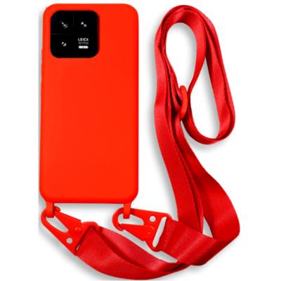 Bodycell Θήκη Σιλικόνης με Λουράκι Λαιμού - Xiaomi 13 Pro - Red (5206015023514)