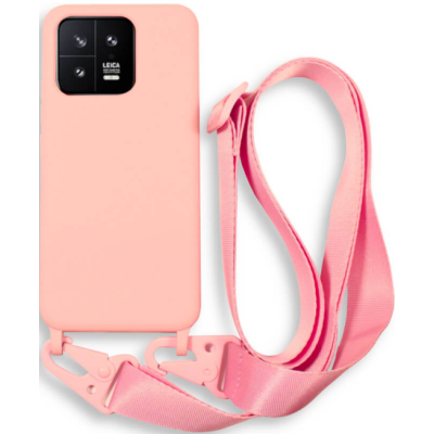 Bodycell Θήκη Σιλικόνης με Λουράκι Λαιμού - Xiaomi 13 - Pink (5206015031199)