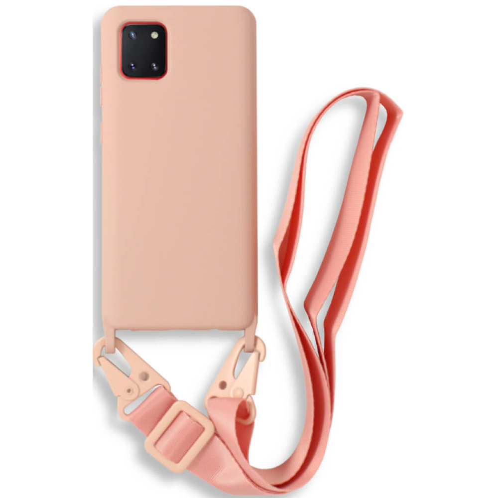 Bodycell Θήκη Σιλικόνης με Λουράκι Λαιμού - Samsung Galaxy Note 10 Lite - Pink (5206015001734)