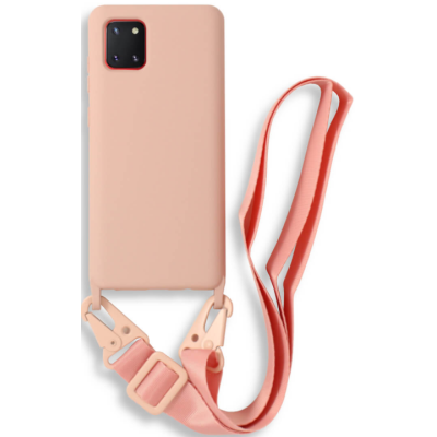 Bodycell Θήκη Σιλικόνης με Λουράκι Λαιμού - Samsung Galaxy Note 10 Lite - Pink (5206015001734)