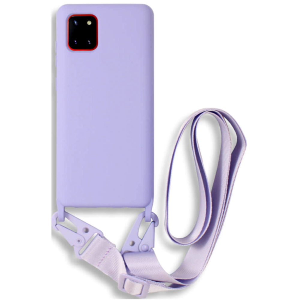 Bodycell Θήκη Σιλικόνης με Λουράκι Λαιμού - Samsung Galaxy Note 10 Lite - Violet (5206015001758)