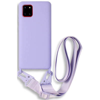 Bodycell Θήκη Σιλικόνης με Λουράκι Λαιμού - Samsung Galaxy Note 10 Lite - Violet (5206015001758)