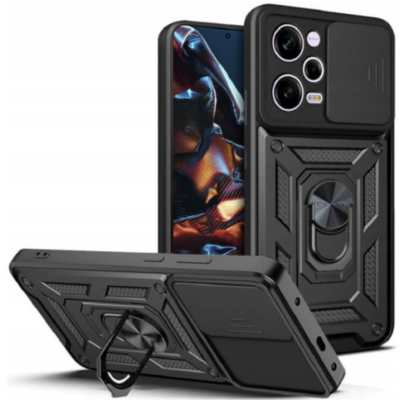 Bodycell Armor Slide - Ανθεκτική Θήκη Xiaomi Redmi Note 12 Pro 5G / Poco X5 Pro με Κάλυμμα για την Κάμερα & Μεταλλικό Ring Holder - Black (5206015012013)