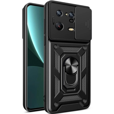 Bodycell Armor Slide - Ανθεκτική Θήκη Xiaomi 13 Pro με Κάλυμμα για την Κάμερα & Μεταλλικό Ring Holder - Black (5206015011504)