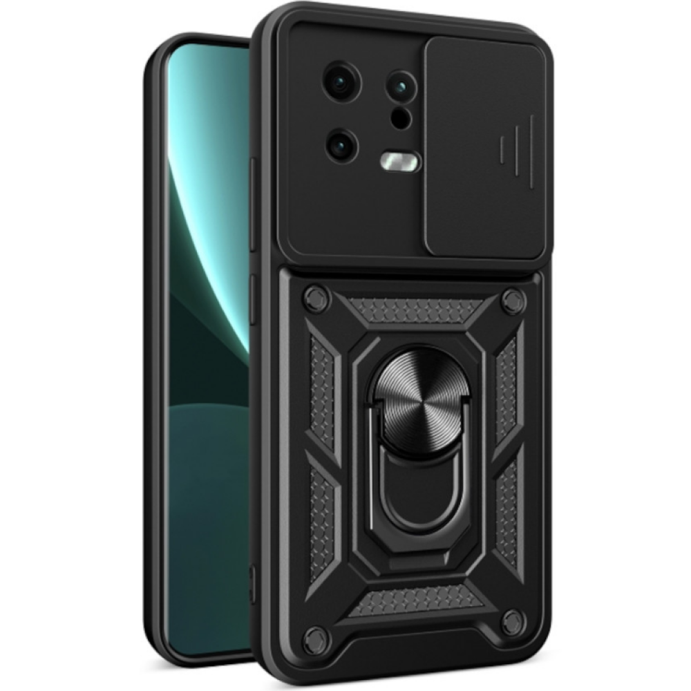 Bodycell Armor Slide - Ανθεκτική Θήκη Xiaomi 13 με Κάλυμμα για την Κάμερα & Μεταλλικό Ring Holder - Black (5206015011474)