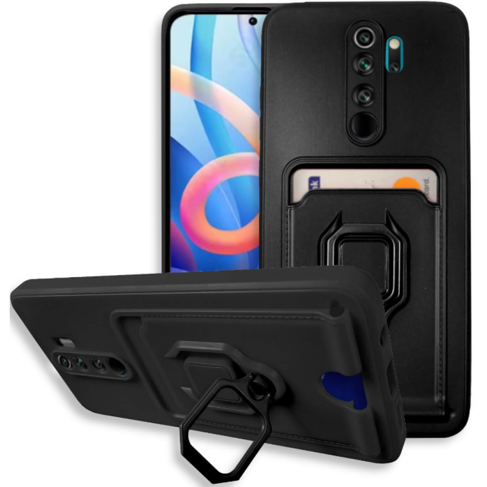 Bodycell Multifunction - Ανθεκτική Θήκη Xiaomi Redmi Note 8 Pro με Λουράκι Λαιμού / Ring Holder / Υποδοχή Κάρτας - Black (5206015013300)