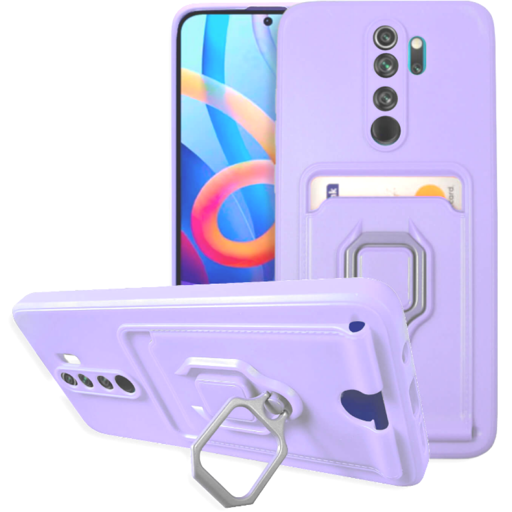 Bodycell Multifunction - Ανθεκτική Θήκη Xiaomi Redmi Note 8 Pro με Λουράκι Λαιμού / Ring Holder / Υποδοχή Κάρτας - Purple (5206015013317)