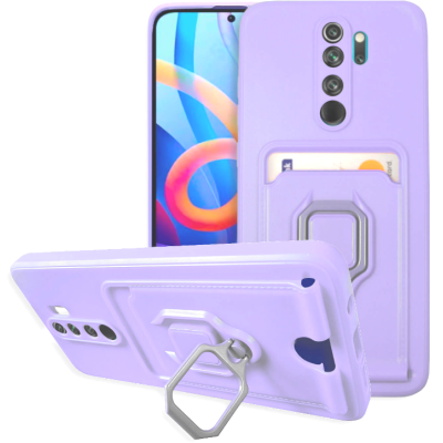 Bodycell Multifunction - Ανθεκτική Θήκη Xiaomi Redmi Note 8 Pro με Λουράκι Λαιμού / Ring Holder / Υποδοχή Κάρτας - Purple (5206015013317)
