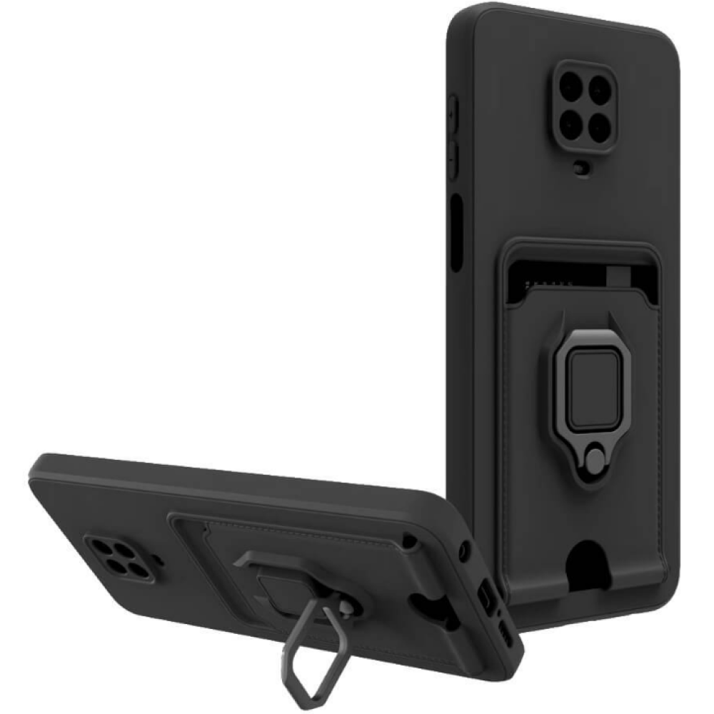 Bodycell Multifunction - Ανθεκτική Θήκη Xiaomi Redmi Note 9S / 9 Pro / 9 Pro Max με Λουράκι Λαιμού / Κάλυμμα Κάμερας / Ring Holder / Υποδοχή Κάρτας - Black (5206015013560)