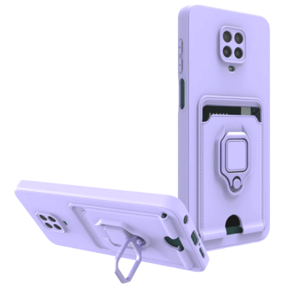 Bodycell Multifunction - Ανθεκτική Θήκη Xiaomi Redmi Note 9S / 9 Pro / 9 Pro Max με Λουράκι Λαιμού / Κάλυμμα Κάμερας / Ring Holder / Υποδοχή Κάρτας - Purple (5206015013577)