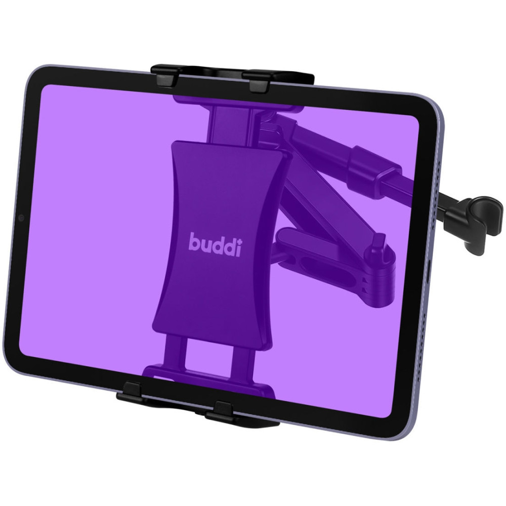 Buddi Tablet Holder for Car Headrest - Universal Ρυθμιζόμενη Βάση Στήριξης Smartphone / Tablet για Πίσω Κάθισμα Αυτοκινήτου - Black - 5 Έτη Εγγύηση (8719246384646)