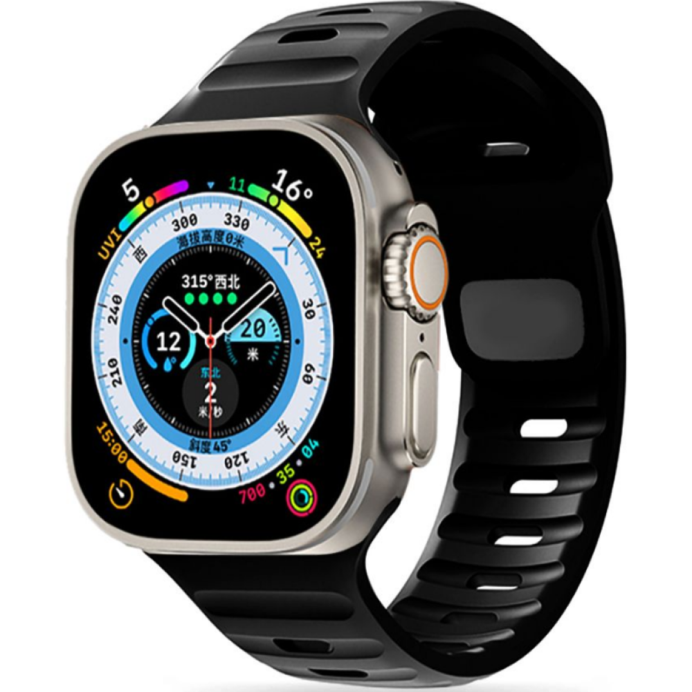 Tech-Protect Iconband Line - Λουράκι Σιλικόνης Apple Watch Ultra/SE/11/10/9/8/7/6/5/4 (49/46/45/44mm) - Black (9490713934852)