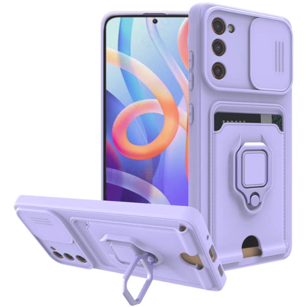 Bodycell Multifunction - Ανθεκτική Θήκη Samsung Galaxy S20 FE με Λουράκι Λαιμού / Κάλυμμα Κάμερας / Ring Holder / Υποδοχή Κάρτας - Purple (5206015013218)