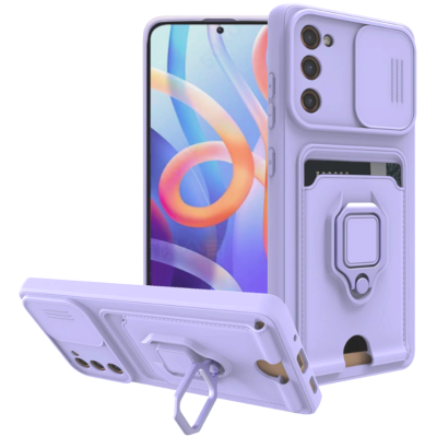 Bodycell Multifunction - Ανθεκτική Θήκη Samsung Galaxy S20 FE με Λουράκι Λαιμού / Κάλυμμα Κάμερας / Ring Holder / Υποδοχή Κάρτας - Purple (5206015013218)