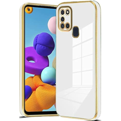 Bodycell Gold Plated - Θήκη Σιλικόνης Samsung Galaxy A21s - White (5206015069451)