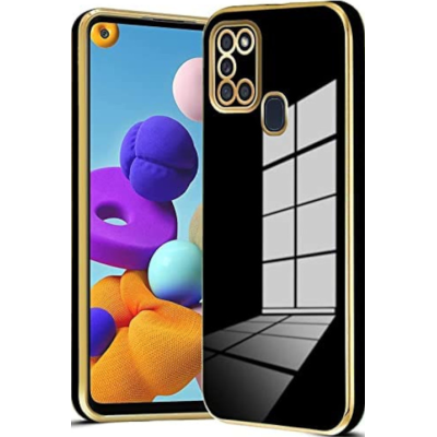 Bodycell Gold Plated - Θήκη Σιλικόνης Samsung Galaxy A21s - Black (5206015069437)