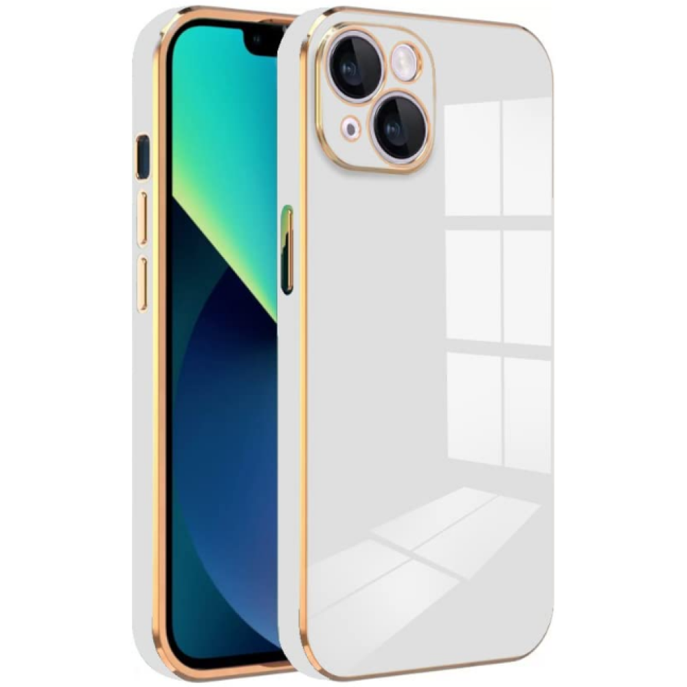 Bodycell Gold Plated - Θήκη Σιλικόνης Apple iPhone 14 Plus - White (5206015069277)
