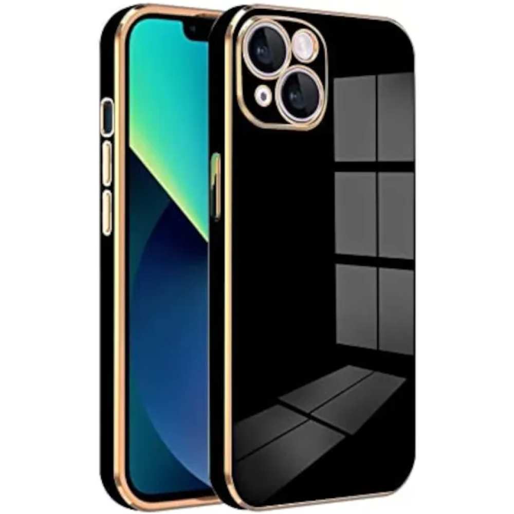 Bodycell Gold Plated - Θήκη Σιλικόνης Apple iPhone 14 - Black (5206015069222)