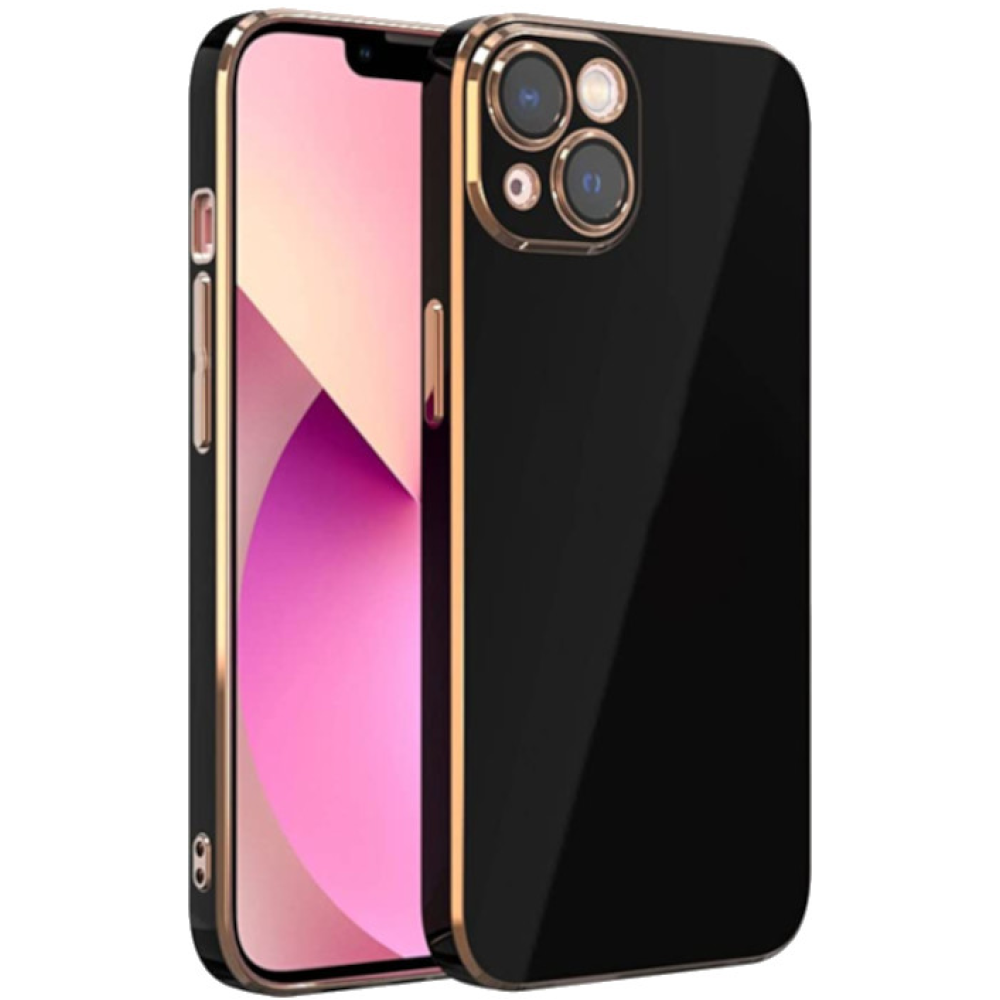 Bodycell Gold Plated - Θήκη Σιλικόνης Apple iPhone 13 - Black (5206015069130)
