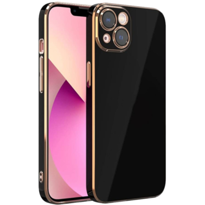 Bodycell Gold Plated - Θήκη Σιλικόνης Apple iPhone 13 - Black (5206015069130)