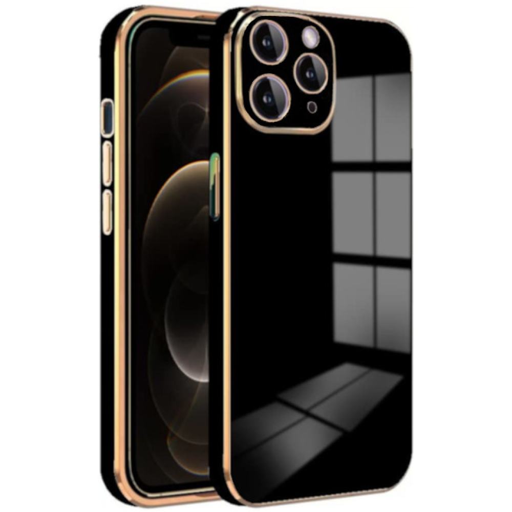 Bodycell Gold Plated - Θήκη Σιλικόνης Apple iPhone 11 Pro - Black (5206015068980)