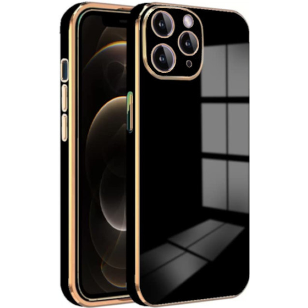 Bodycell Gold Plated - Θήκη Σιλικόνης Apple iPhone 11 Pro Max - Black (5206015069017)