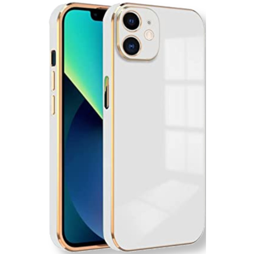 Bodycell Gold Plated - Θήκη Σιλικόνης Apple iPhone 12 - White (5206015069062)