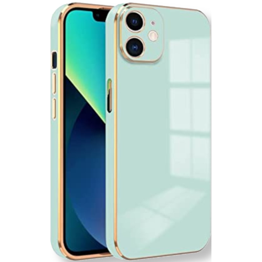 Bodycell Gold Plated - Θήκη Σιλικόνης Apple iPhone 12 - Mint Green (5206015069055)