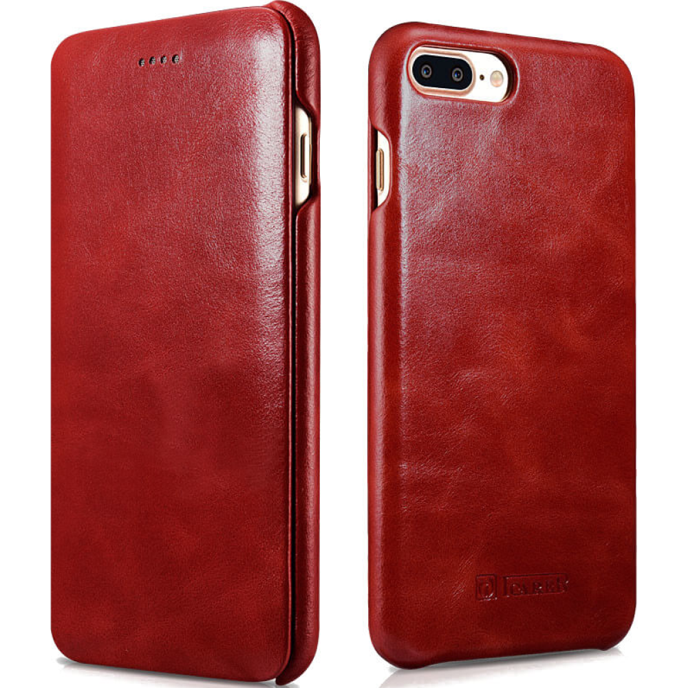 iCarer Vintage Series Curved Edge - Δερμάτινη Θήκη Apple iPhone 8 Plus / 7 Plus - Red (RIP7001-RD)