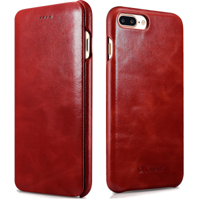 iCarer Vintage Series Curved Edge - Δερμάτινη Θήκη Apple iPhone 8 Plus / 7 Plus - Red (RIP7001-RD)