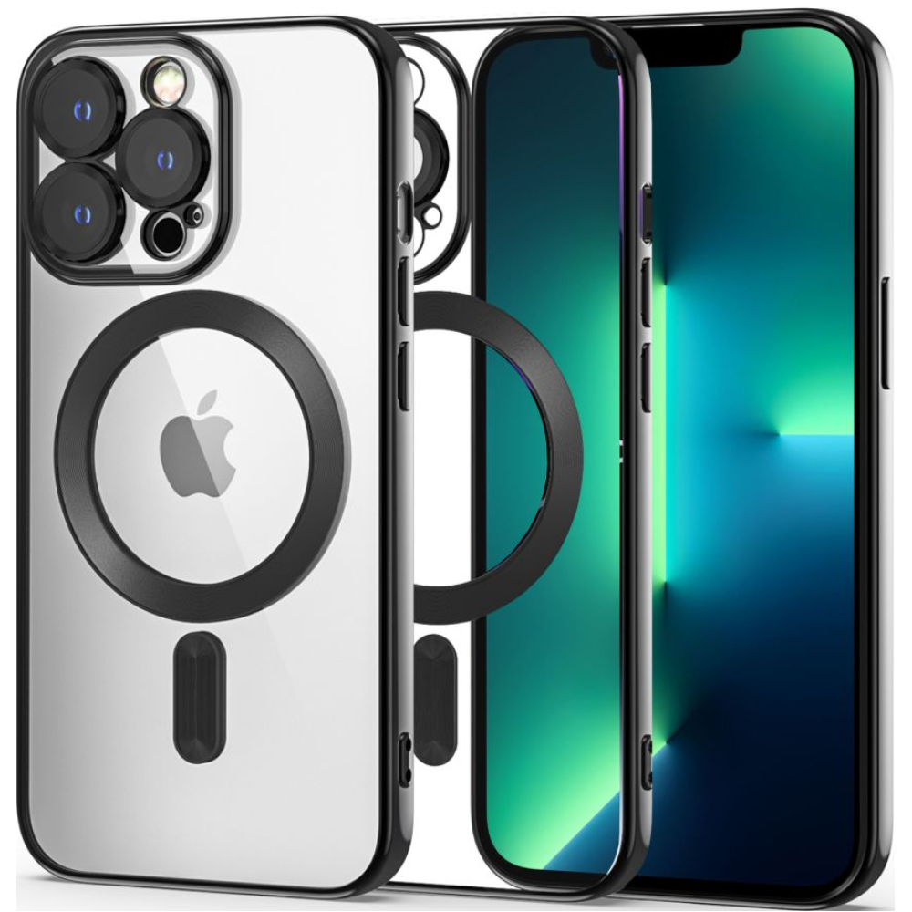Tech-Protect MagShine - Διάφανη Θήκη Σιλικόνης MagSafe με Πλαίσιο Κάμερας - Apple iPhone 13 Pro - Black (9490713935507)