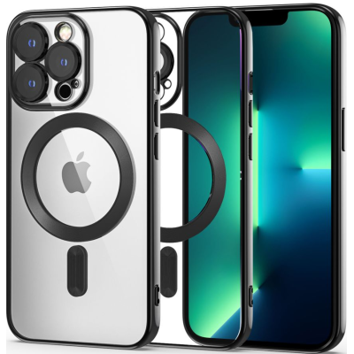 Tech-Protect MagShine - Διάφανη Θήκη Σιλικόνης MagSafe με Πλαίσιο Κάμερας - Apple iPhone 13 Pro - Black (9490713935507)