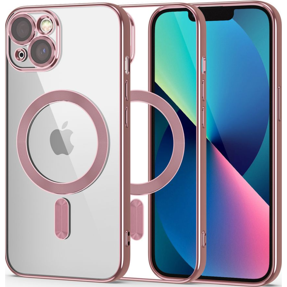 Tech-Protect MagShine - Διάφανη Θήκη Σιλικόνης MagSafe με Πλαίσιο Κάμερας - Apple iPhone 13 - Rose Gold (9490713935491)