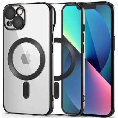 Tech-Protect MagShine - Διάφανη Θήκη Σιλικόνης MagSafe με Πλαίσιο Κάμερας - Apple iPhone 13 - Black (9490713935477)