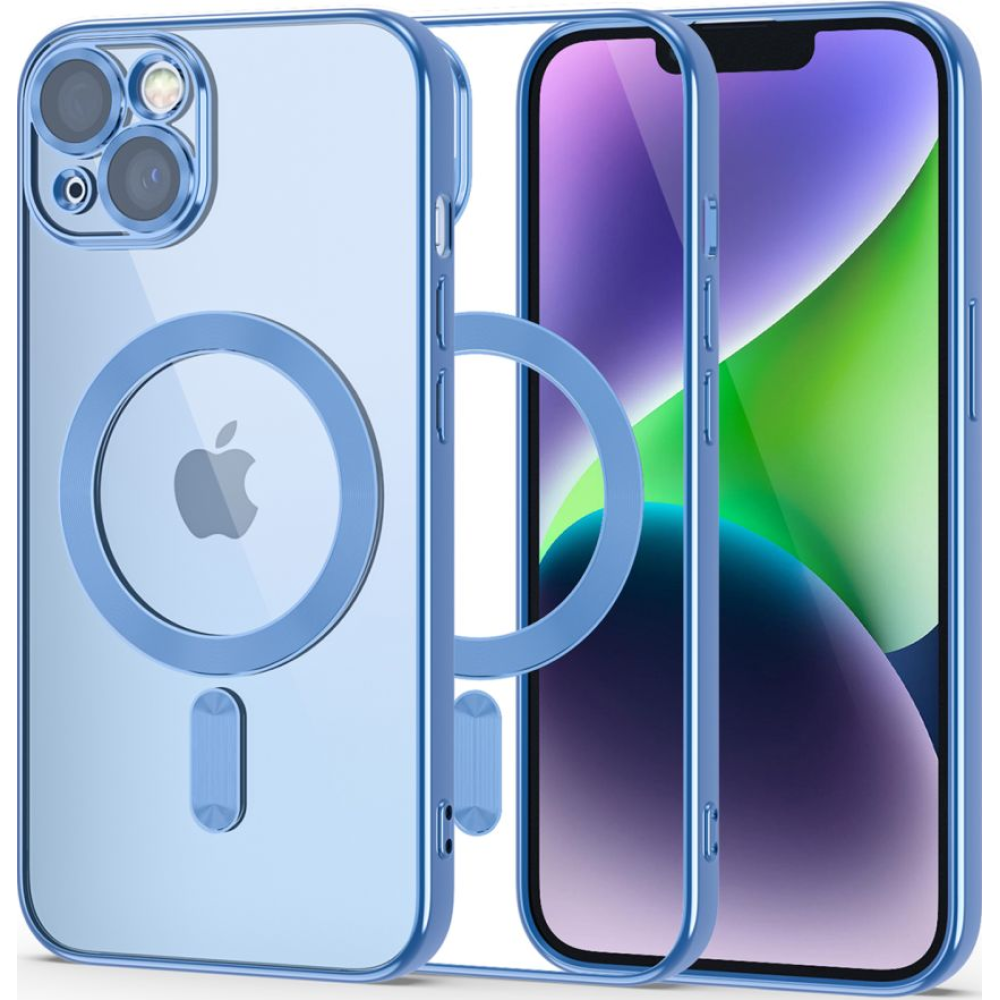 Tech-Protect MagShine - Διάφανη Θήκη Σιλικόνης MagSafe με Πλαίσιο Κάμερας - Apple iPhone 14 - Sky Blue (9490713935606)