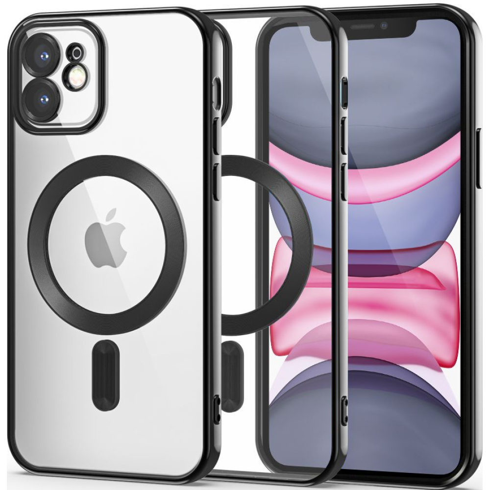 Tech-Protect MagShine - Διάφανη Θήκη Σιλικόνης MagSafe με Πλαίσιο Κάμερας - Apple iPhone 11 - Black (9490713933879)