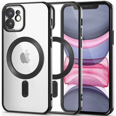 Tech-Protect MagShine - Διάφανη Θήκη Σιλικόνης MagSafe με Πλαίσιο Κάμερας - Apple iPhone 11 - Black (9490713933879)