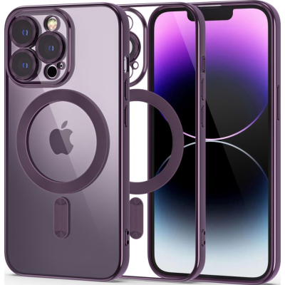 Tech-Protect MagShine - Διάφανη Θήκη Σιλικόνης MagSafe με Πλαίσιο Κάμερας - Apple iPhone 14 Pro - Purple (9490713935644)
