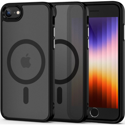 Tech-Protect MagMat - Σκληρή Ημιδιάφανη Θήκη MagSafe Apple iPhone SE 2022 / 2020 / 8 / 7 - Matte Black (9490713933121)