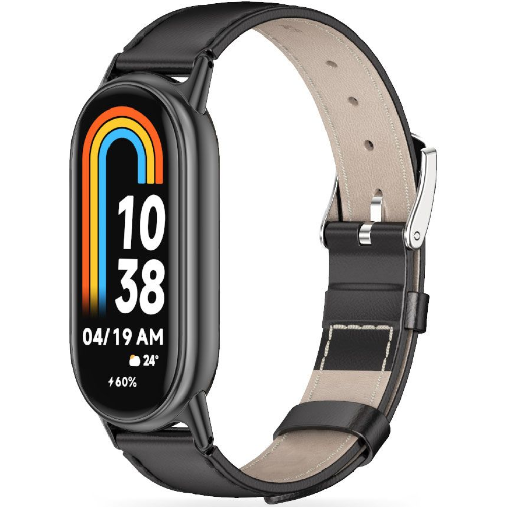 Tech-Protect Δερμάτινο Λουράκι Leatherfit - Xiaomi Smart Band 10 / 10 NFC / 9 / 9 NFC / 8 / 8 NFC - Black (9490713935347)