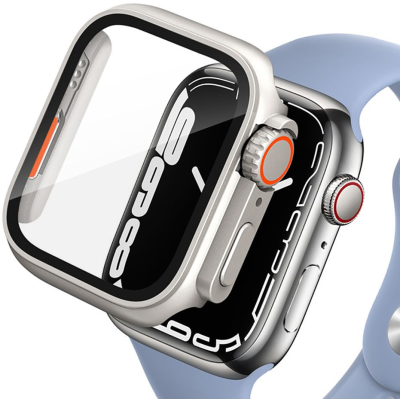 Tech-Protect Defence360 - Θήκη με Tempered Glass Apple Watch SE/6/5/4 (44mm) - Titanium / Orange (9490713934807)