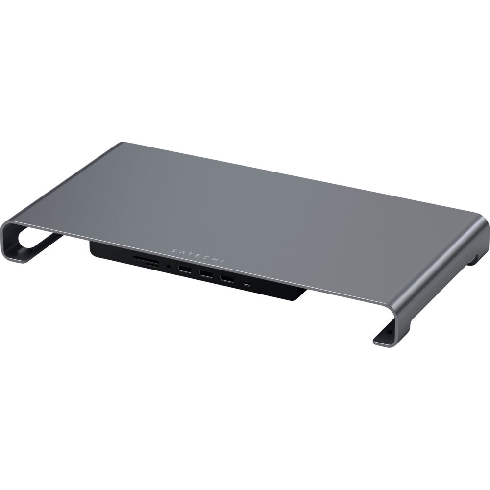 Satechi USB-C Monitor Stand Hub XL - Βάση Αλουμινίου για Laptop με 3 USB-A / 1 x SD & MicroSD / 1 x Type-C / 1 x 3.5mm Jack - Space Gray (ST-UCSHXLM)