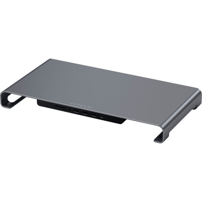 Satechi USB-C Monitor Stand Hub XL - Βάση Αλουμινίου για Laptop με 3 USB-A / 1 x SD & MicroSD / 1 x Type-C / 1 x 3.5mm Jack - Space Gray (ST-UCSHXLM)