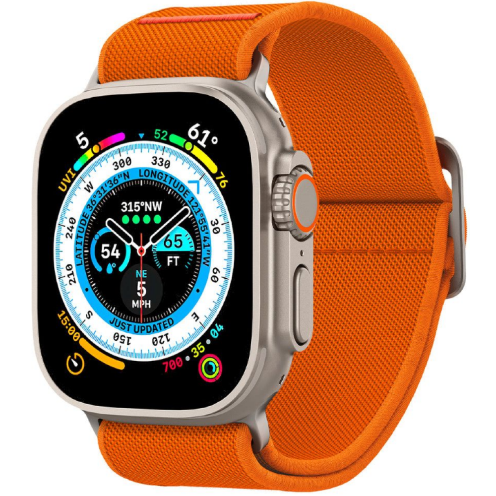 Spigen Lite Fit Ultra - Υφασμάτινο Λουράκι Apple Watch Ultra/SE/11/10/9/8/7/6/5/4 (49/46/45/44mm) - Orange (AMP05986)